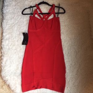 NWT Bebe Red Bandage Dress Size L
